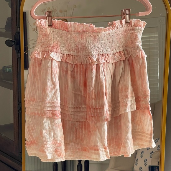 Cleobella NWT Amber Pink Tye Dye Ruffle Boho Mini Skirt - Picture 7 of 7